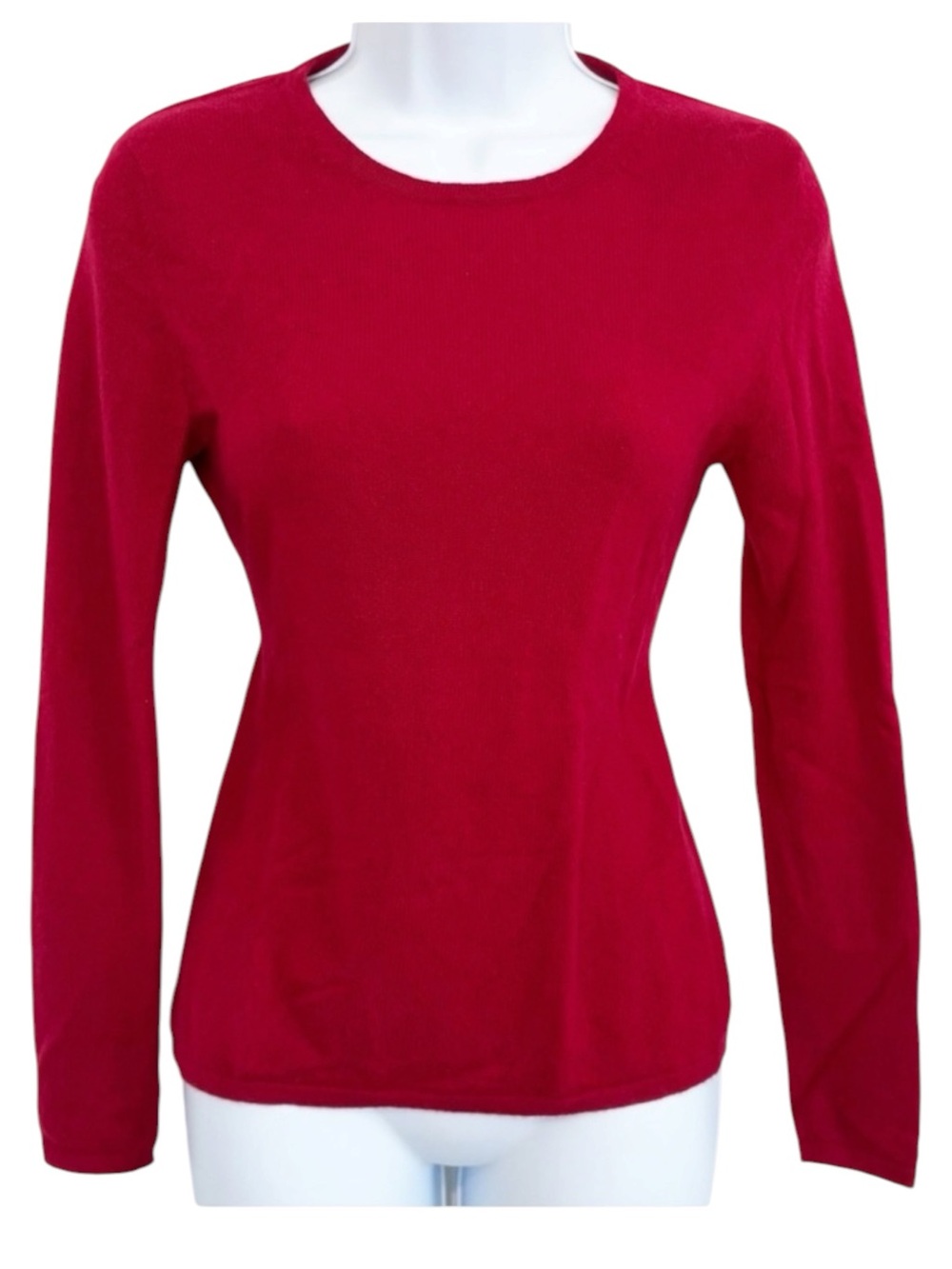 PHILOSOPHY REPUBLIC 100% Cashmere Crewneck Sweater Red Pullover Small